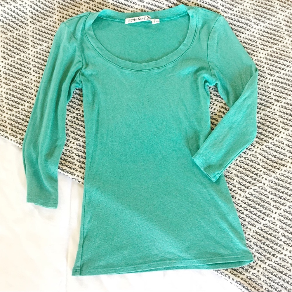 Michael Stars | Green OS Long Sleeve Top